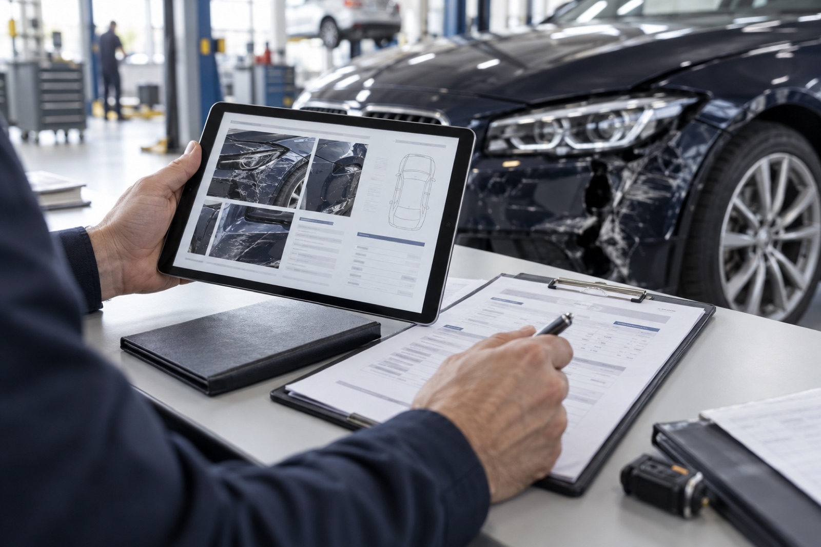 Technische Prüfung eines Kfz-Gutachtens und von Reparaturunterlagen